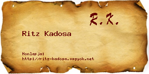 Ritz Kadosa névjegykártya